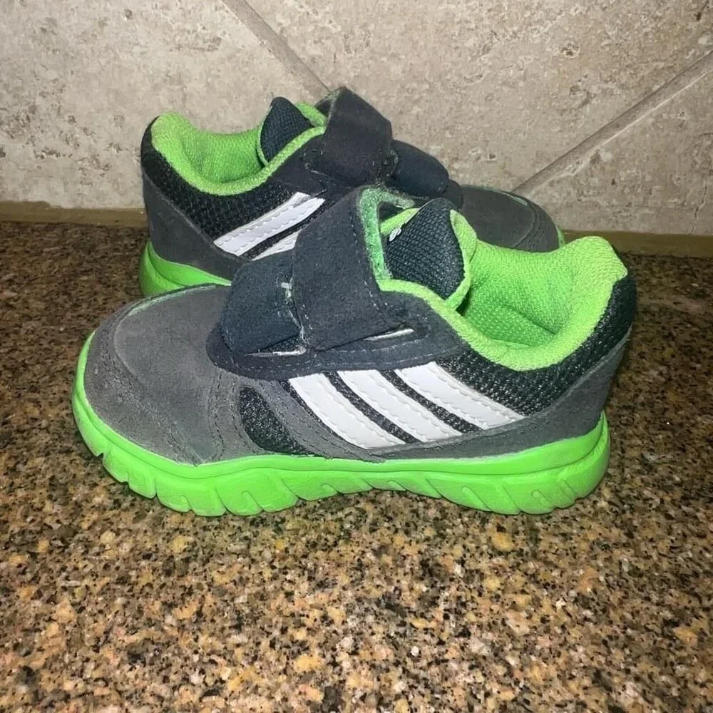 Adidas Sneakers Black Green Toddler Size 5